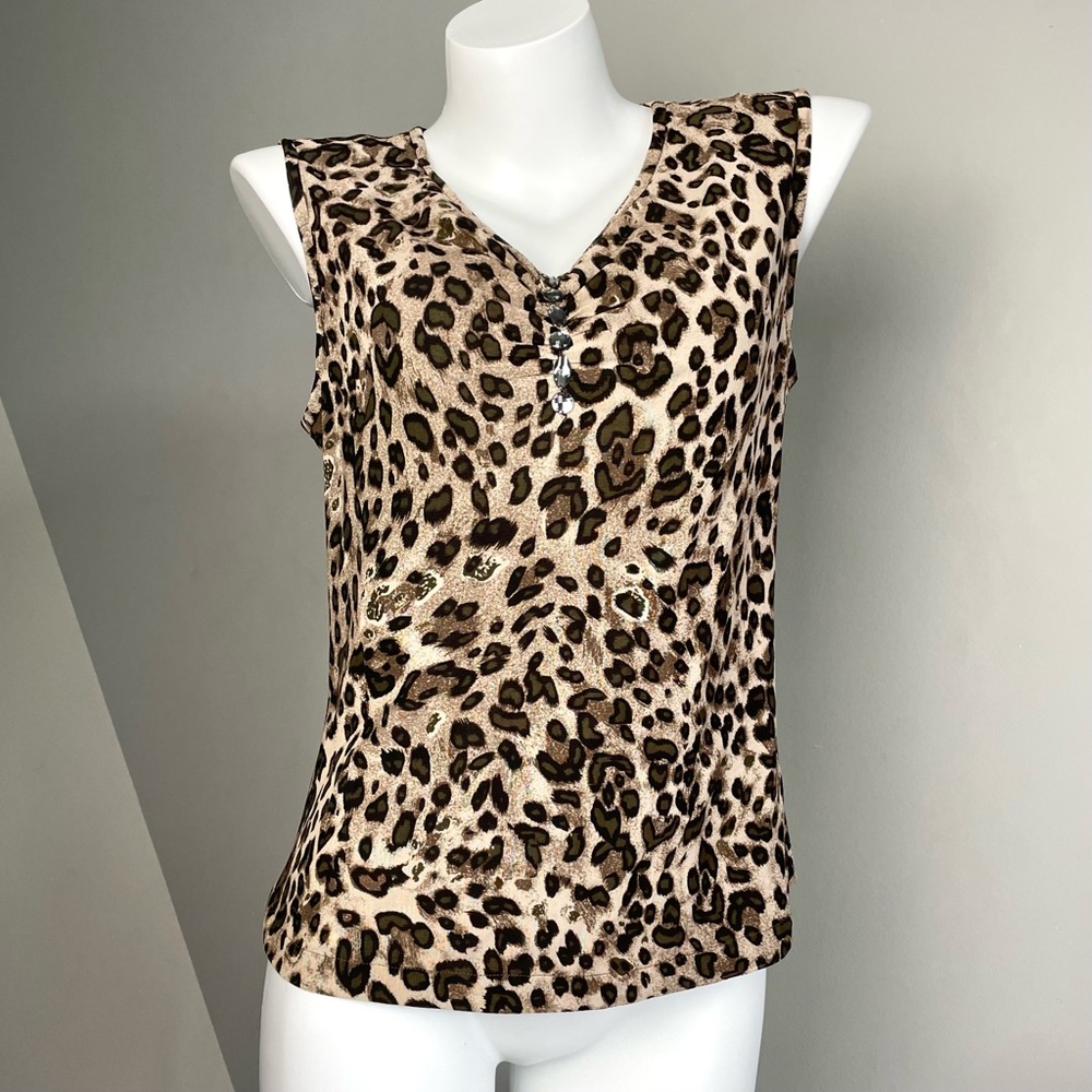 Y2k Leopard Print Sleeveless Top
